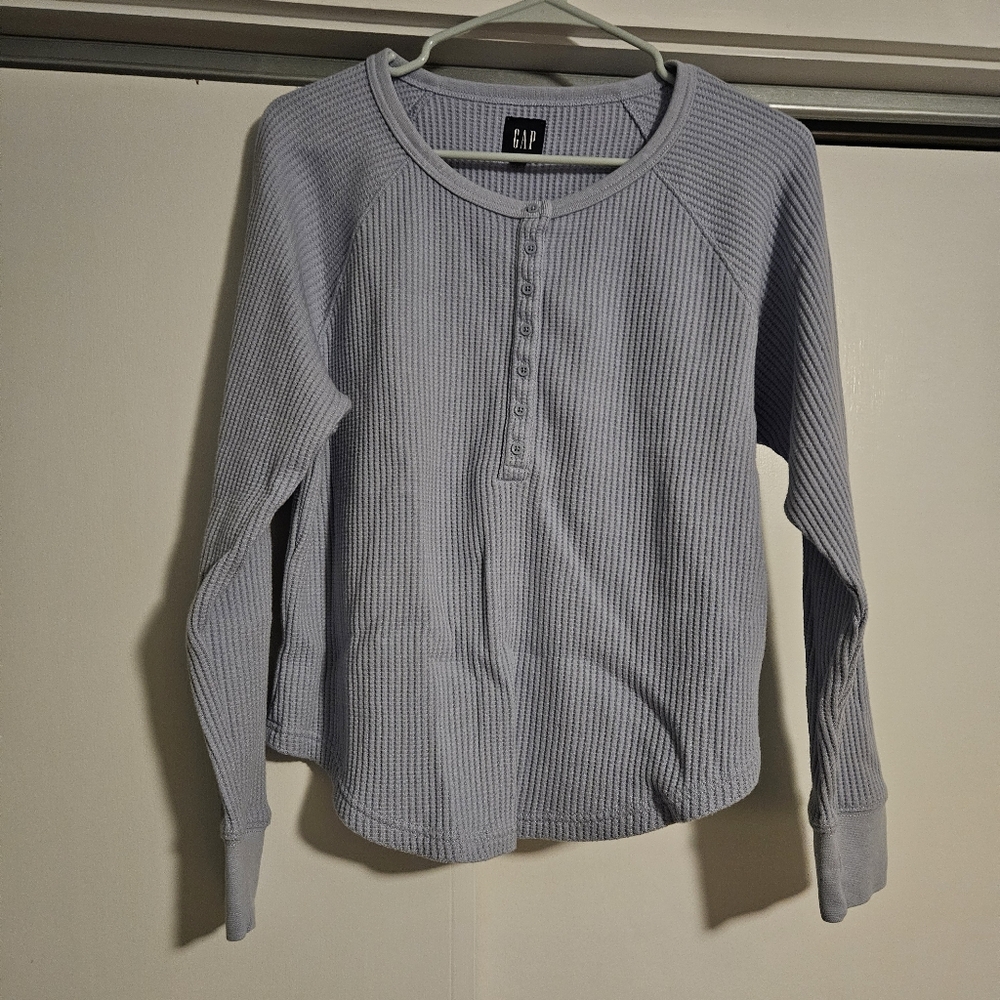 GAP Button Up Waffle Henley